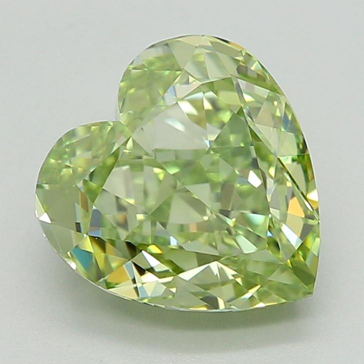 2.03 Ct. Fancy Vivid  Green Heart Lab Grown Diamond