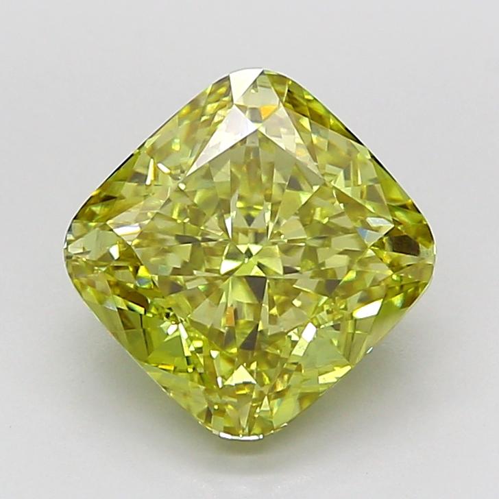 3.56 Ct. Fancy Intense  Yellow Cushion Lab Grown Diamond