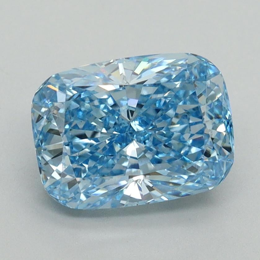 2.09 Ct. Fancy Vivid Blue Cushion Lab Grown Diamond