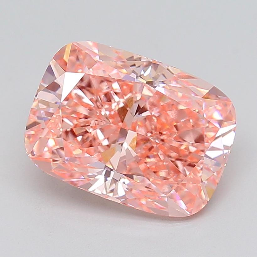 5.03 Ct. Fancy Vivid  Pink Cushion Lab Grown Diamond