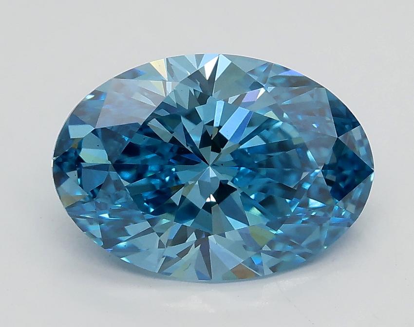 2.31 Ct. Fancy Vivid Blue Oval Lab Grown Diamond