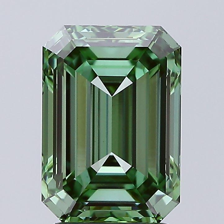 3.02 Ct. Fancy Vivid Green Emerald Lab Grown Diamond