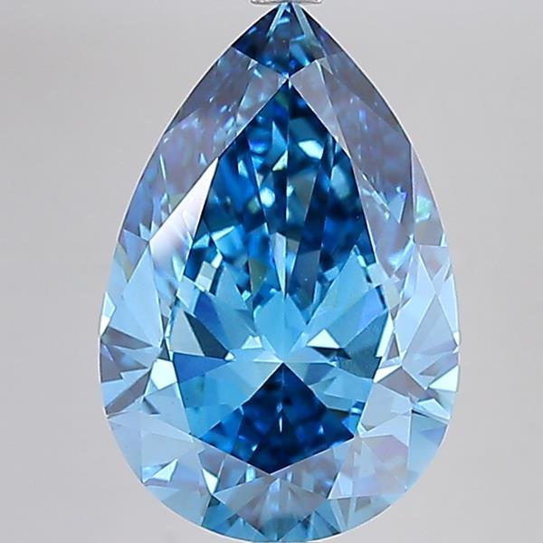 9.01 Ct. Fancy Vivid Blue Pear Lab Grown Diamond