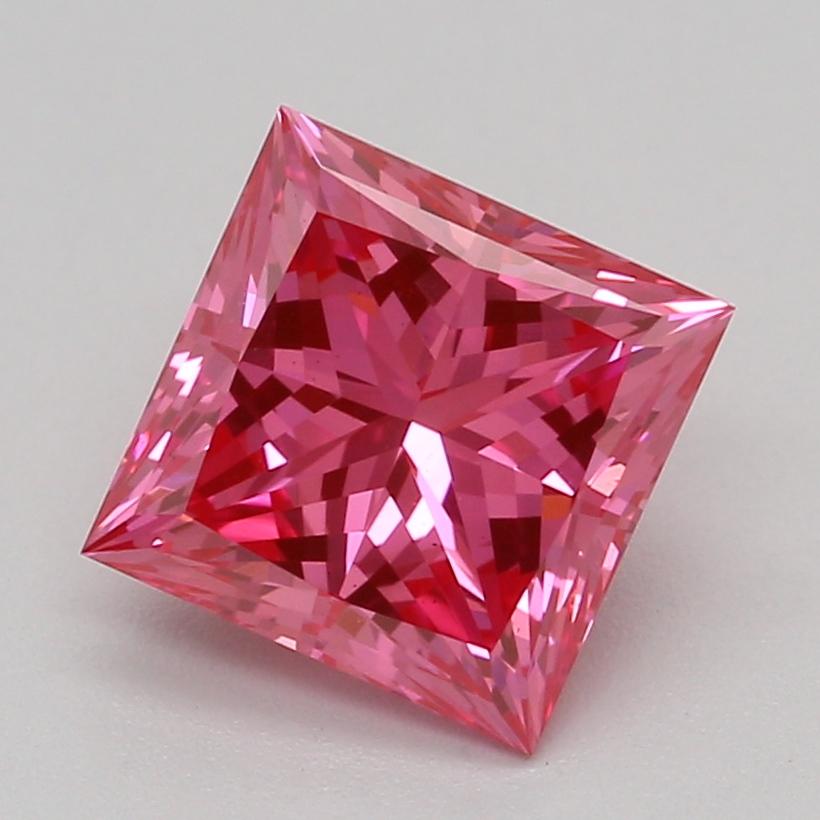 1.08 Ct. Fancy Vivid Pink Princess Lab Grown Diamond