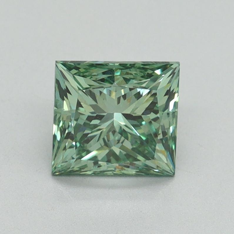 1.15 Ct. Fancy Vivid Green Princess Lab Grown Diamond