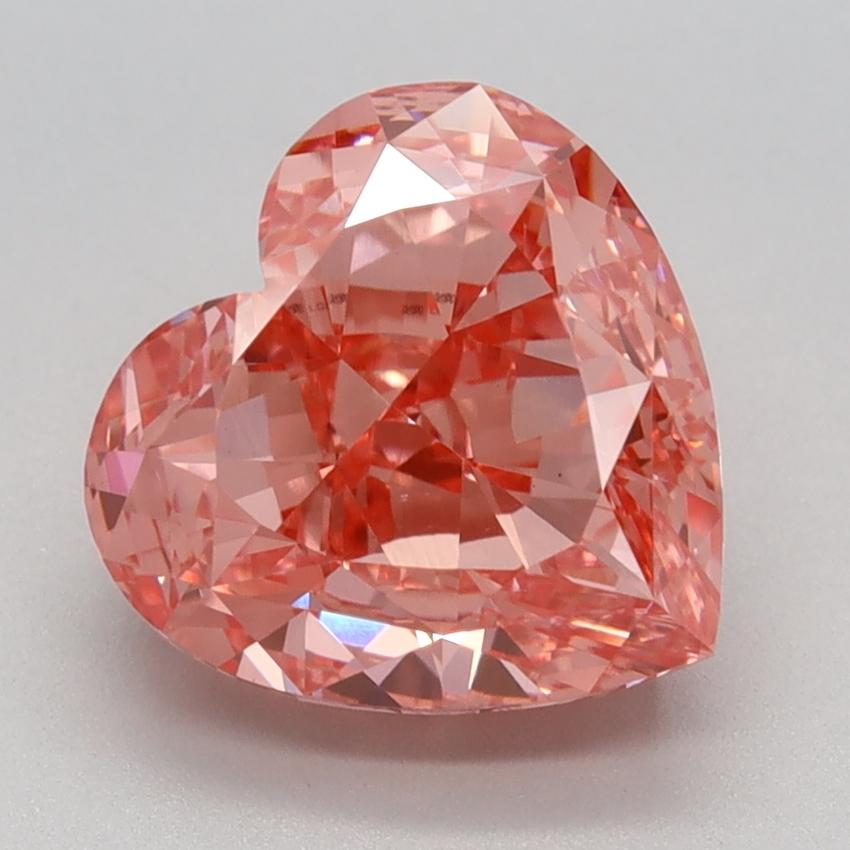 3.05 Ct. Fancy Vivid Pink Heart Lab Grown Diamond