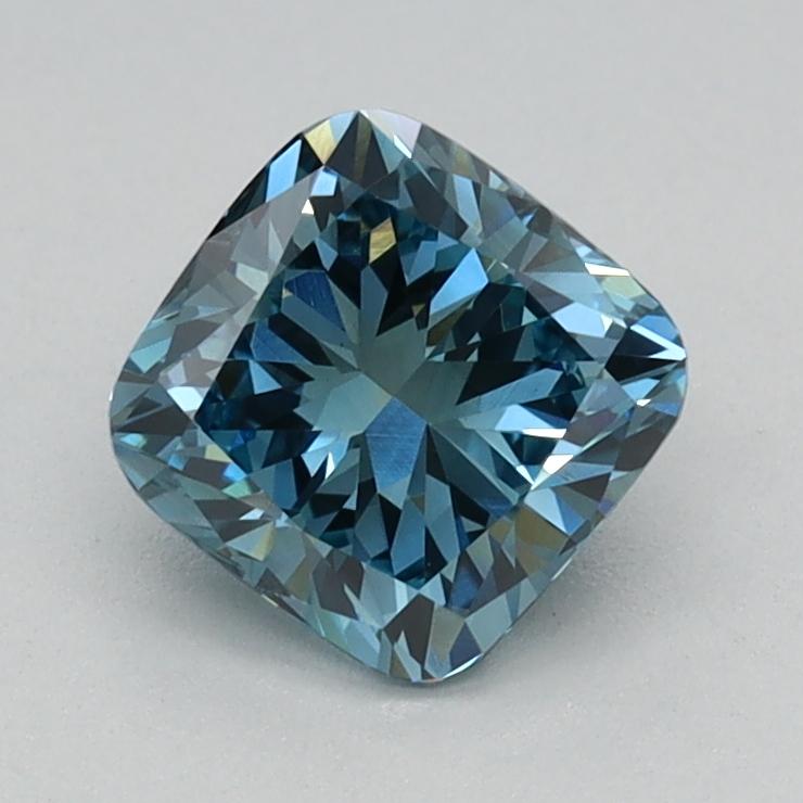 0.77 Ct. Fancy Vivid Blue Cushion Lab Grown Diamond