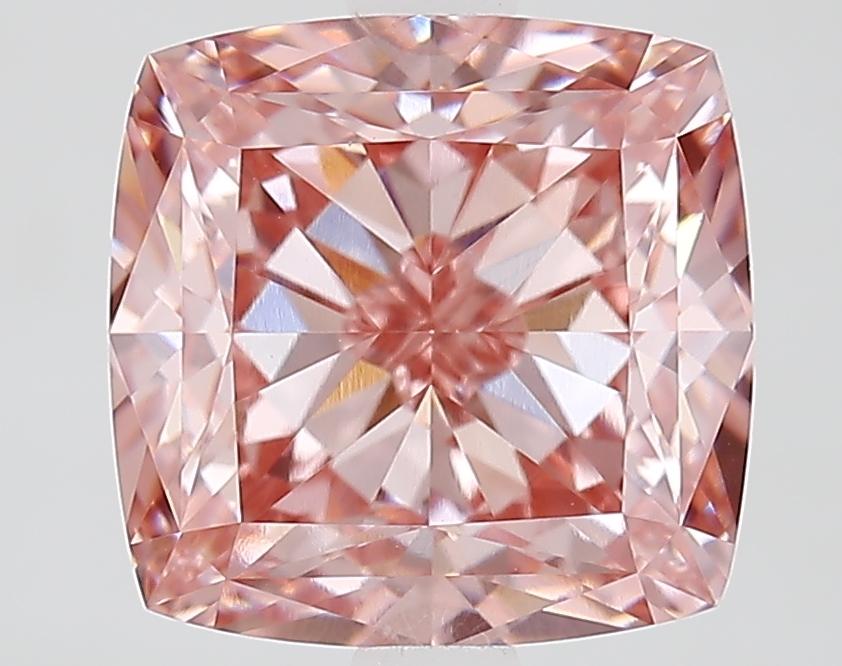 3.83 Ct. Fancy Vivid Pink Cushion Lab Grown Diamond