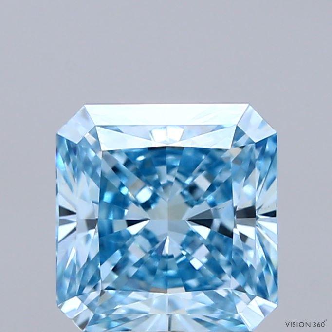 2.02 Ct. Fancy Vivid Blue Radiant Lab Grown Diamond