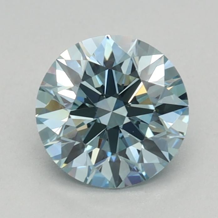 0.72 Ct. Fancy Intense Greenish Blue Round Lab Grown Diamond