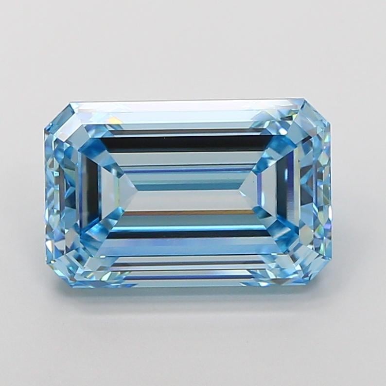 7.40 Ct. Fancy Vivid Blue Emerald Lab Grown Diamond
