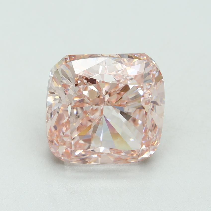 5.52 Ct. Fancy Vivid Pink Cushion Lab Grown Diamond