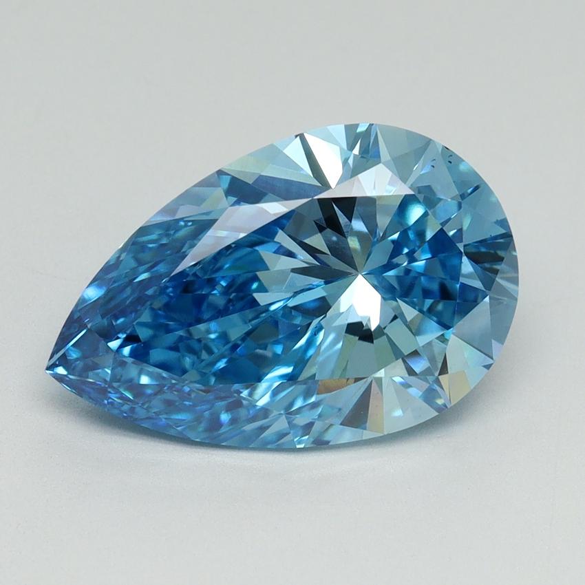 4.04 Ct. Fancy Vivid Blue Pear Lab Grown Diamond