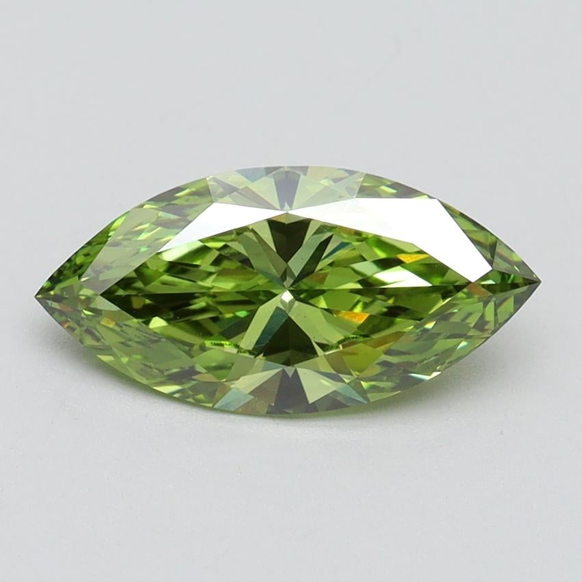 1.50 Ct. Fancy Vivid Green Marquise Lab Grown Diamond