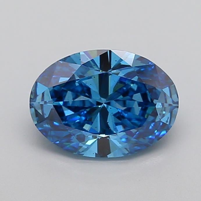 3.01 Ct. Fancy Vivid  Blue Oval Lab Grown Diamond
