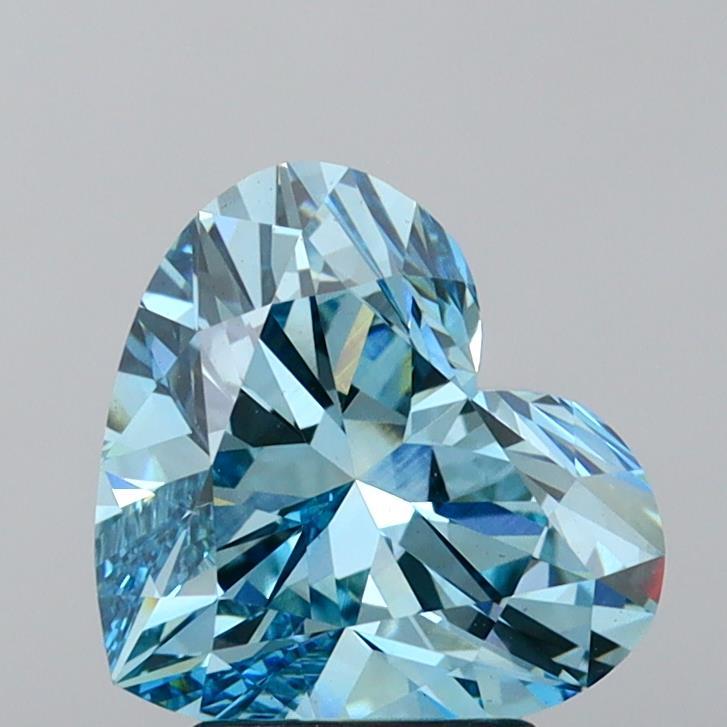 3.11 Ct. Fancy Vivid  Blue Heart Lab Grown Diamond