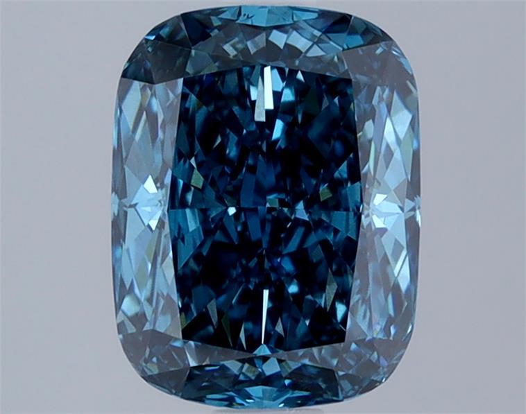 2.09 Ct. Fancy Vivid  Blue Cushion Lab Grown Diamond