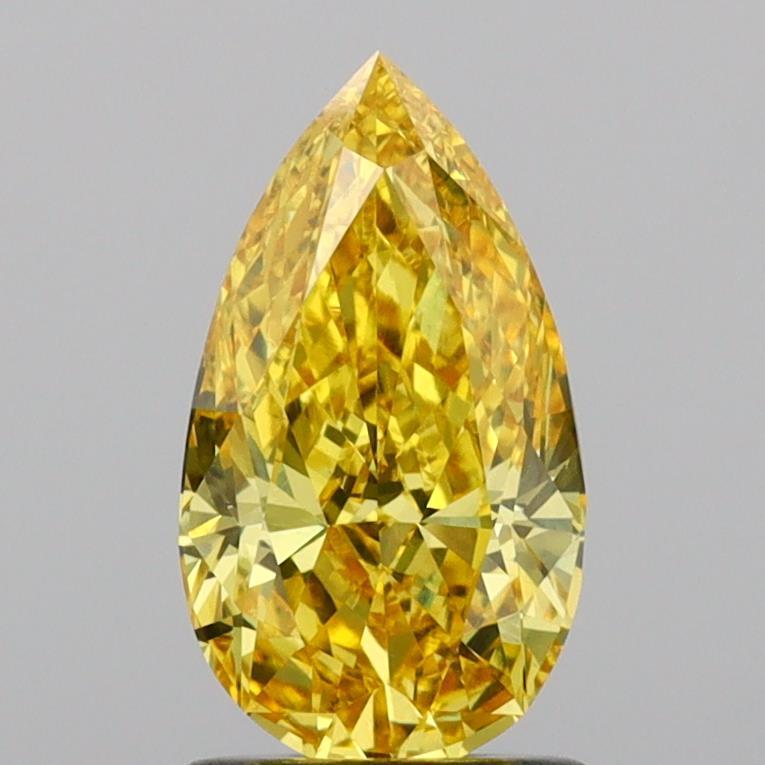 1.35 Ct. Fancy Vivid Yellow Pear Lab Grown Diamond
