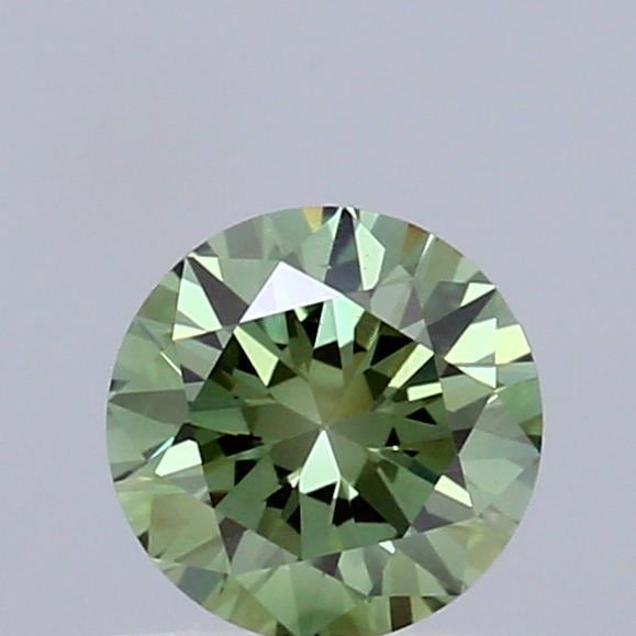 0.47 Ct. Fancy Vivid Green Round Lab Grown Diamond