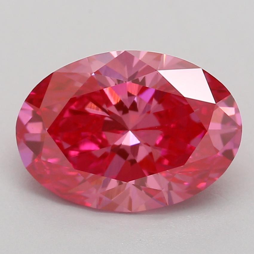 1.58 Ct. Fancy Vivid Pink Oval Lab Grown Diamond
