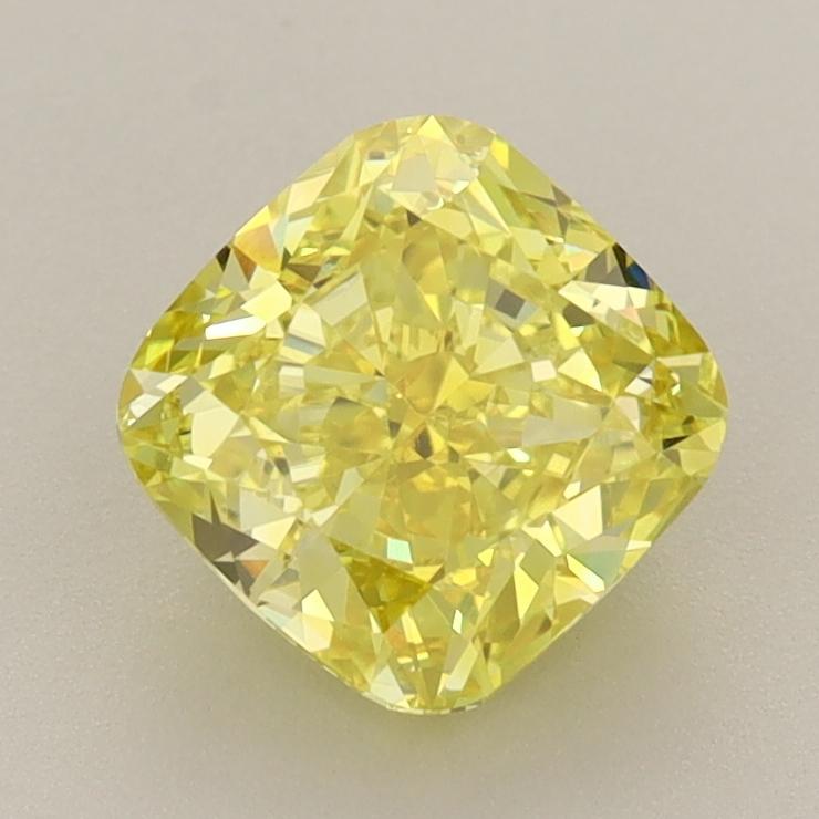 1.79 Ct. Fancy Vivid  Yellow Cushion Lab Grown Diamond