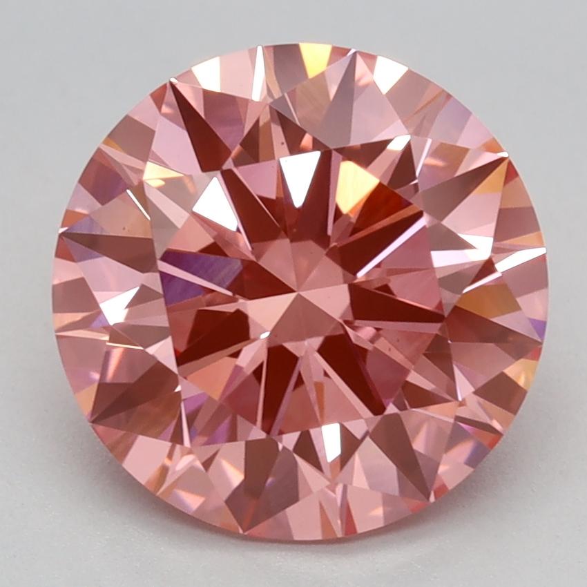 2.58 Ct. Fancy Vivid Pink Round Lab Grown Diamond