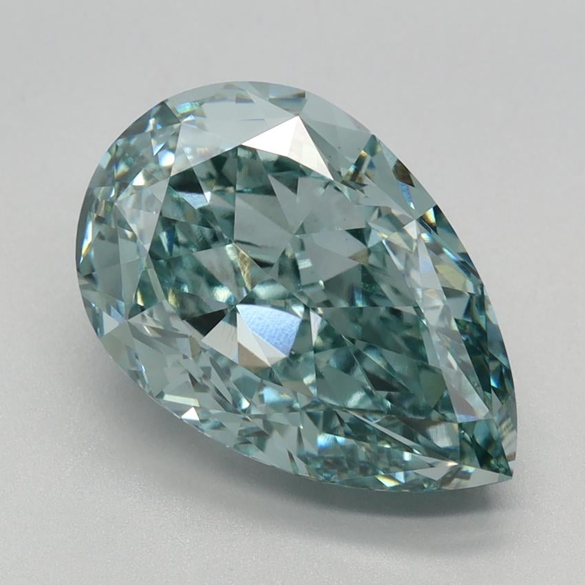 4.28 Ct. Fancy Vivid Green Pear Lab Grown Diamond