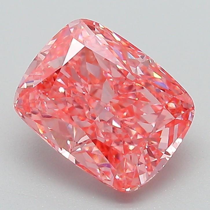 2.08 Ct. Fancy Vivid Pink Cushion Lab Grown Diamond