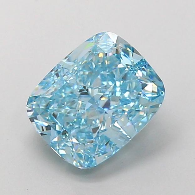 2.25 Ct. Fancy Vivid  Blue Cushion Lab Grown Diamond