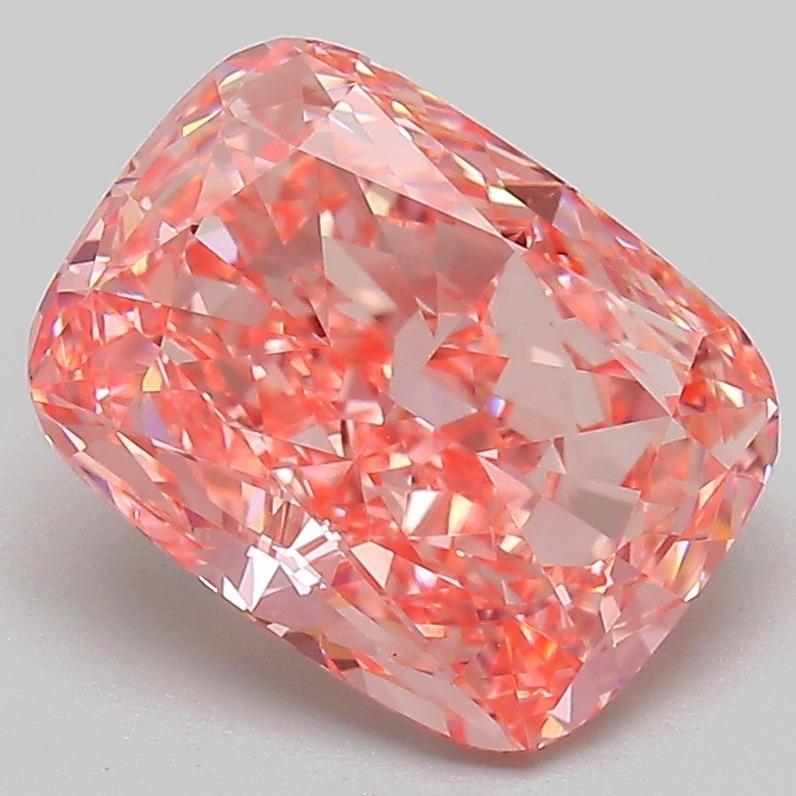 3.11 Ct. Fancy Vivid Pink Cushion Lab Grown Diamond