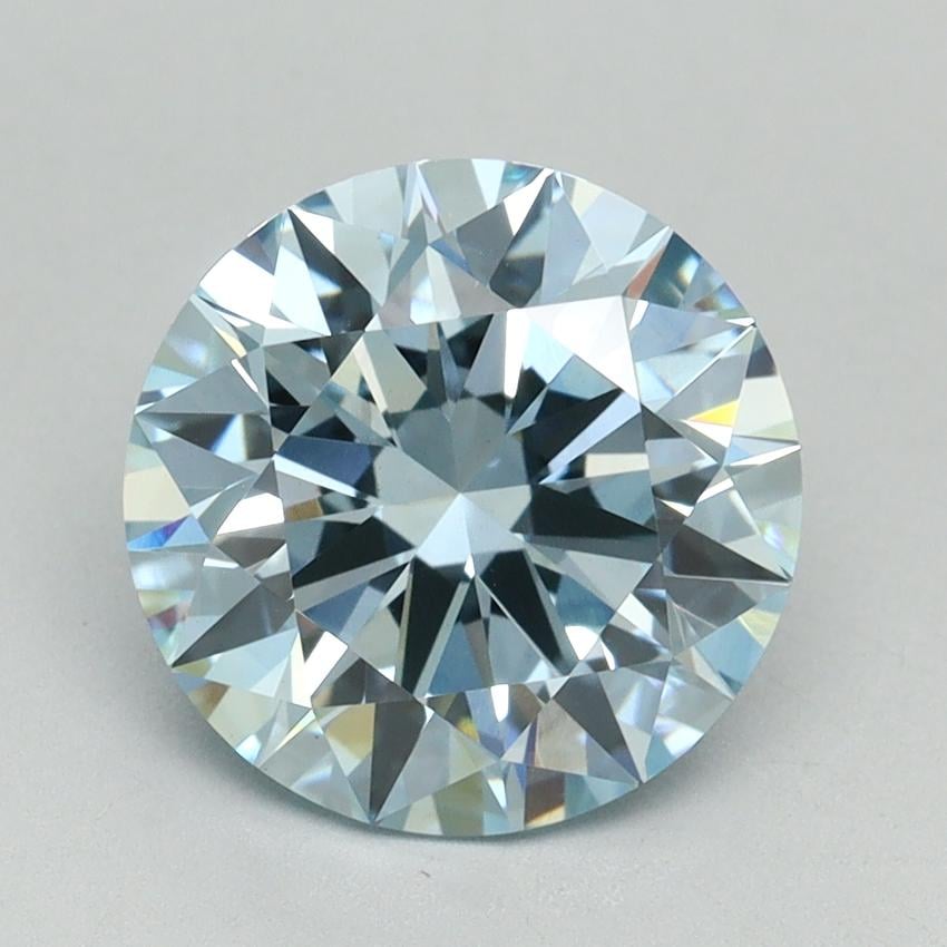 3.03 Ct. Fancy Intense Blue Round Lab Grown Diamond