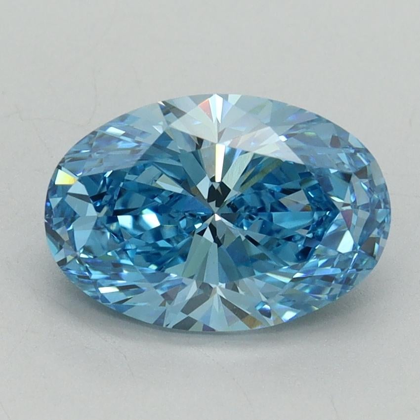 2.15 Ct. Fancy Vivid Blue Oval Lab Grown Diamond