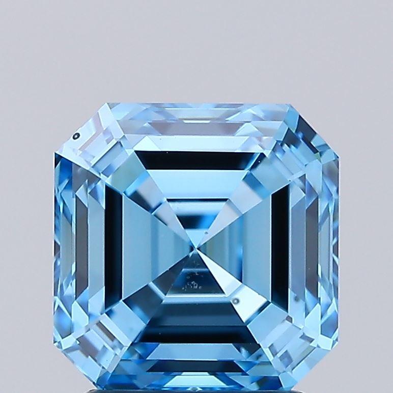 2.04 Ct. Fancy Vivid  Blue Asscher Lab Grown Diamond