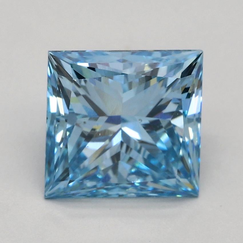 2.00 Ct. Fancy Vivid Blue Princess Lab Grown Diamond