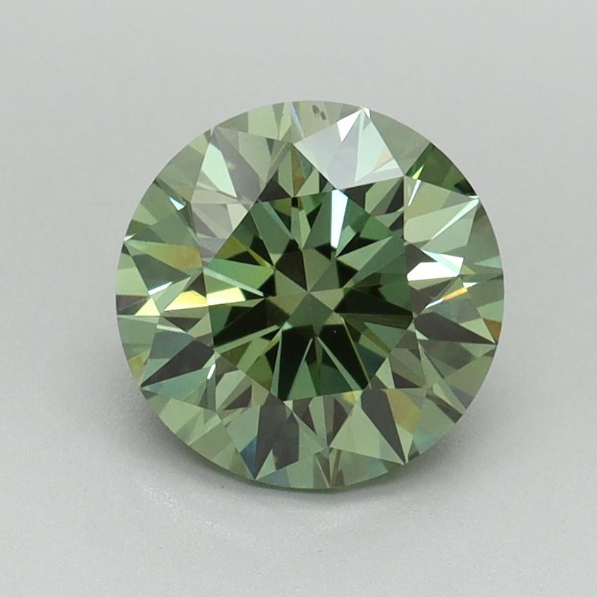 1.70 Ct. Fancy Vivid Green Round Lab Grown Diamond
