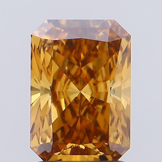 1.51 Ct. Fancy Vivid Brownish Orange Radiant Lab Grown Diamond