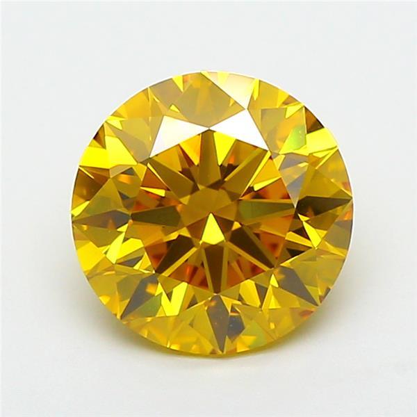 2.29 Ct. Fancy Vivid Yellow Round Lab Grown Diamond