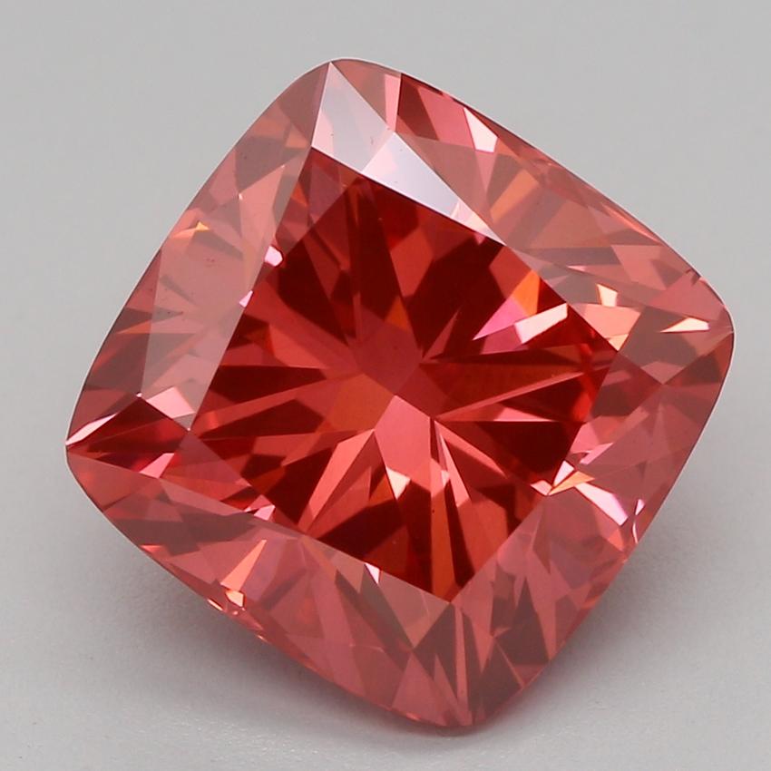3.25 Ct. Fancy Vivid Pink Cushion Lab Grown Diamond