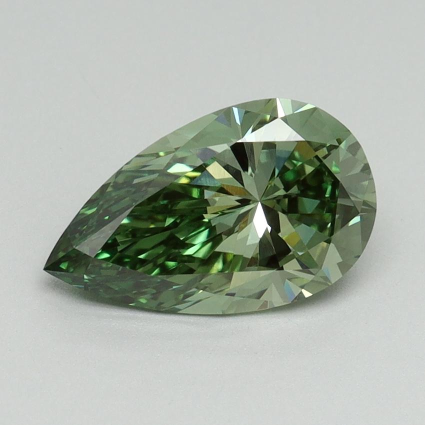 1.56 Ct. Fancy Vivid Green Pear Lab Grown Diamond