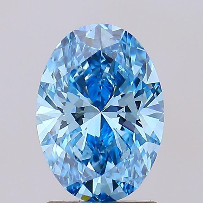 1.55 Ct. Fancy Vivid Blue Oval Lab Grown Diamond