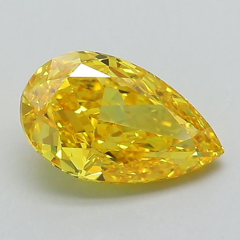 2.00 Ct. Fancy Vivid Yellow Pear Lab Grown Diamond