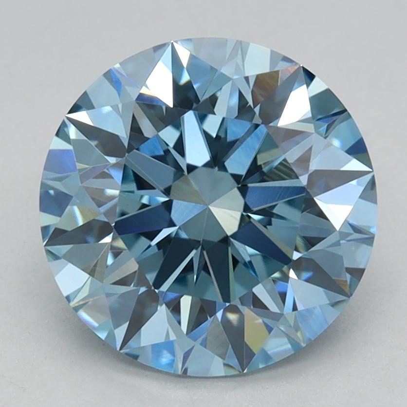 2.09 Ct. Fancy Vivid Blue Round Lab Grown Diamond