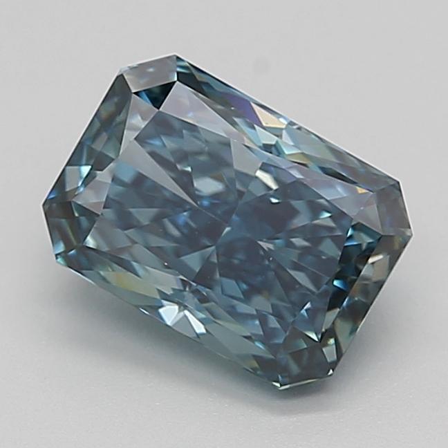 2.41 Ct. Fancy Vivid Greenish Blue Radiant Lab Grown Diamond