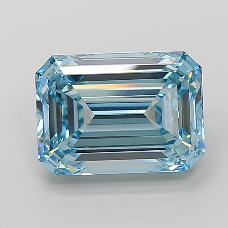 5.1 Ct. Fancy Vivid  Blue Emerald Lab Grown Diamond