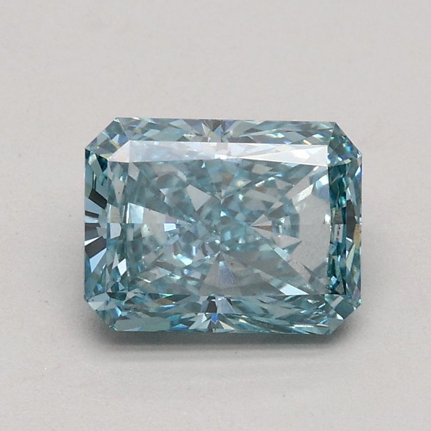 1.03 Ct. Fancy Vivid Greenish Blue Radiant Lab Grown Diamond