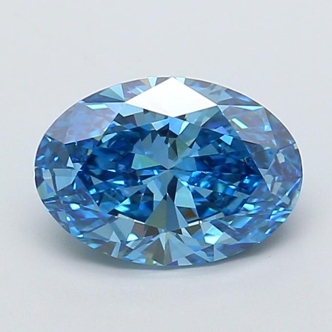2.31 Ct. Fancy Vivid Blue Oval Lab Grown Diamond