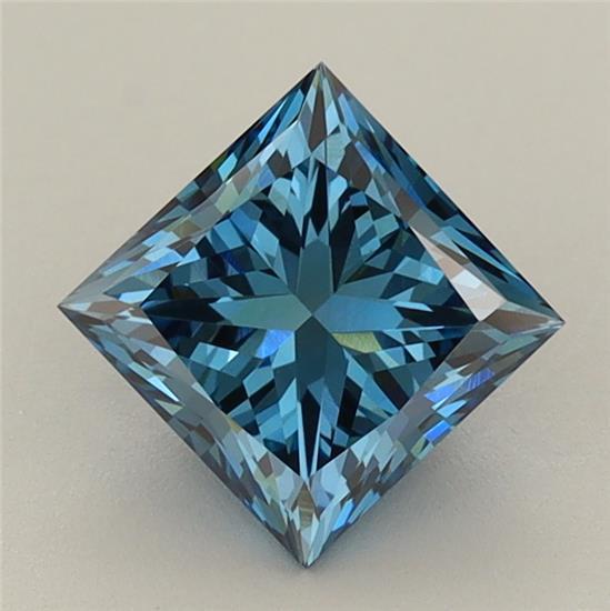 1.11 Ct. Fancy Vivid Blue Princess Lab Grown Diamond