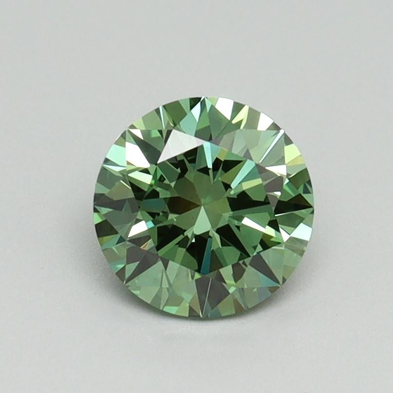 0.84 Ct. Fancy Vivid Pacific Green Round Lab Grown Diamond