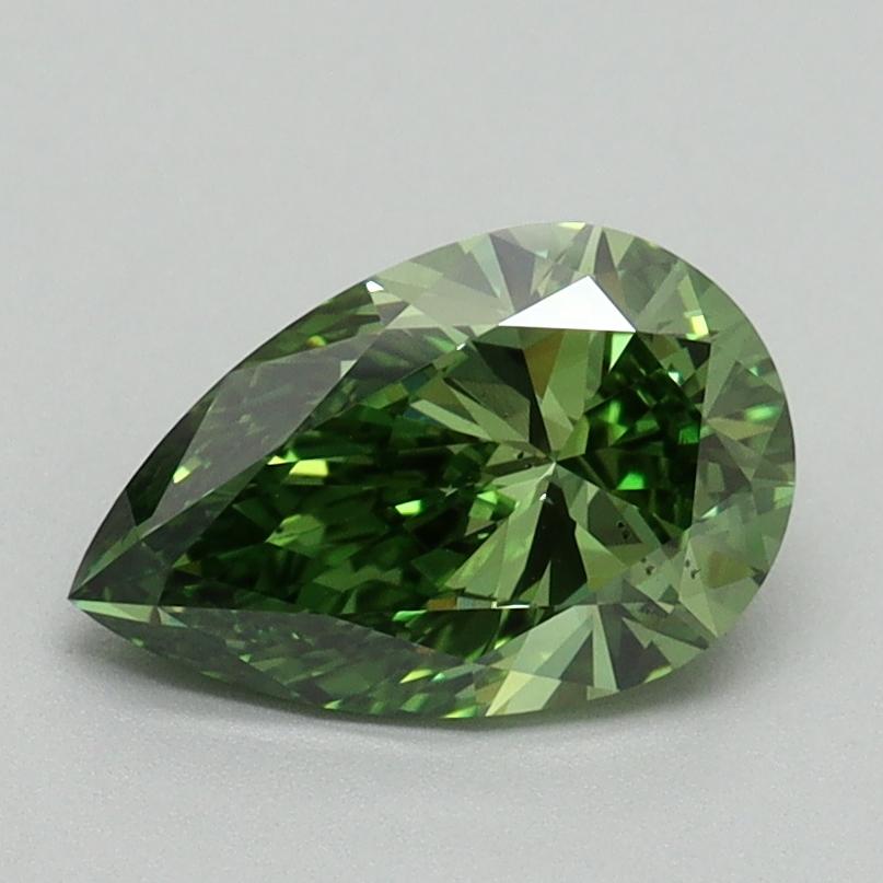1.13 Ct. Fancy Vivid Green Pear Lab Grown Diamond