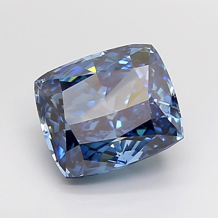 3.97 Ct. Fancy Vivid Blue Cushion Lab Grown Diamond